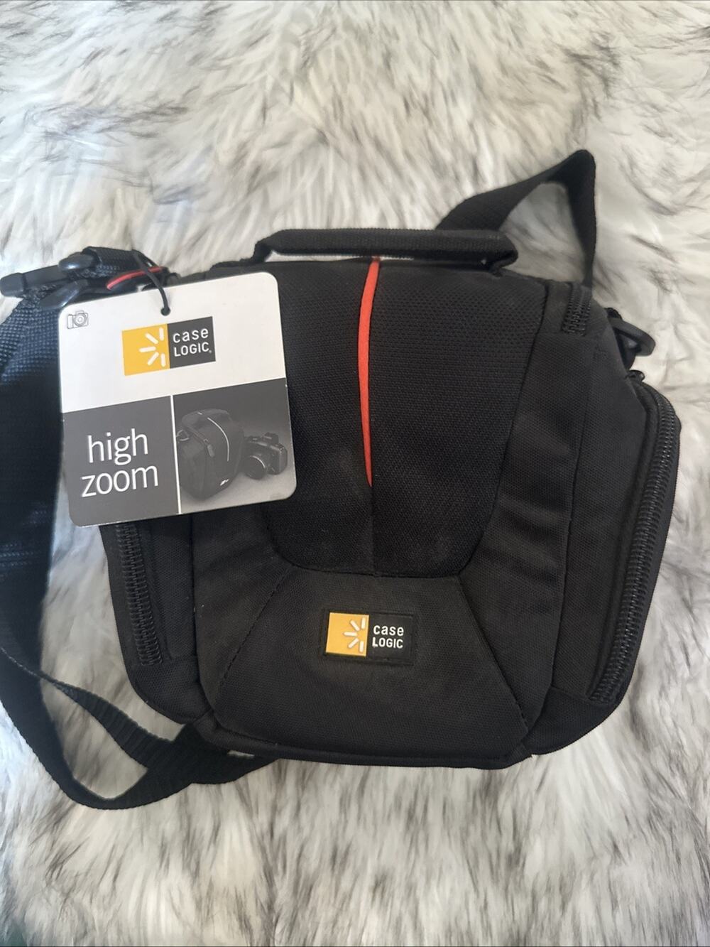Case Logic Black Nylon High Zoom Protective Camera Case Bag Adjustable NEW 3 Zip